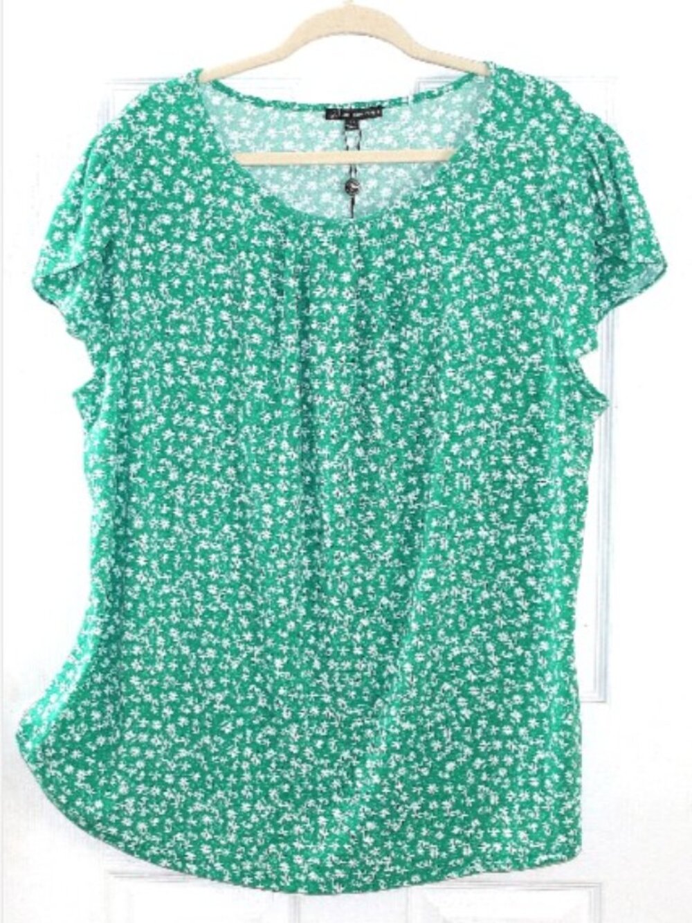Adrinna Papell Green Floral Blouse Top Plus 2X 18W